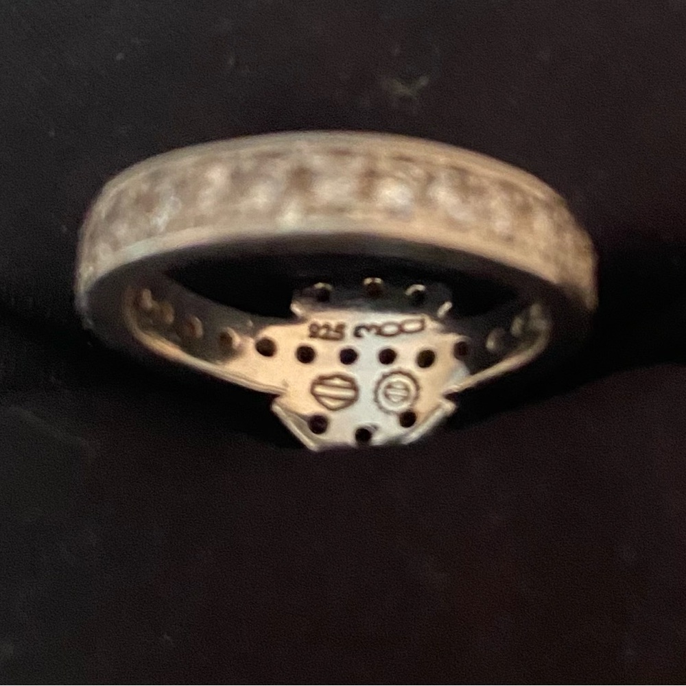 Harley-Davidson Silver Ring with White Stones - Picture 5 of 6